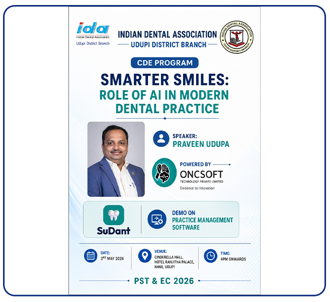Mr. Praveen Udupa, CDE program, Role of AI in Modern Dental Practice, Indian Dental Association, A1 Logics